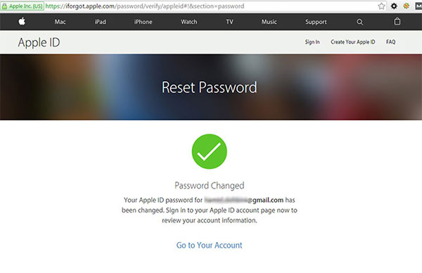 تغییر رمز عبور اپل ایدی موفقیت آمیز